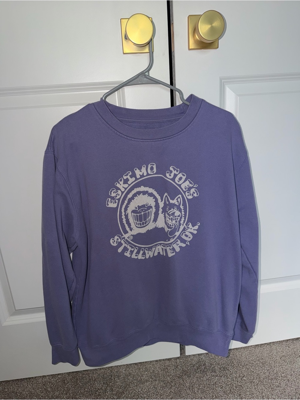 Eskimo Joes Purple Graphic Sweatshirt with White Print